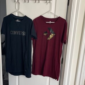 Converse woman Black S and Burgundy short dress M